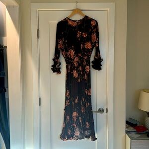 Johanna Ortiz x H&M floral ruffle dress size XS used good condition